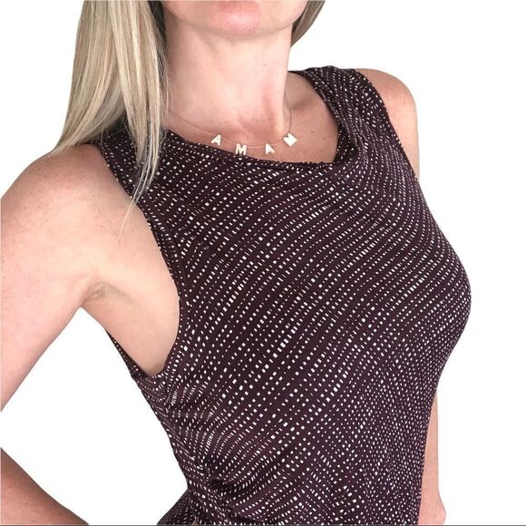 NWT LOFT deep purple and white dress - Picture 3 of 7